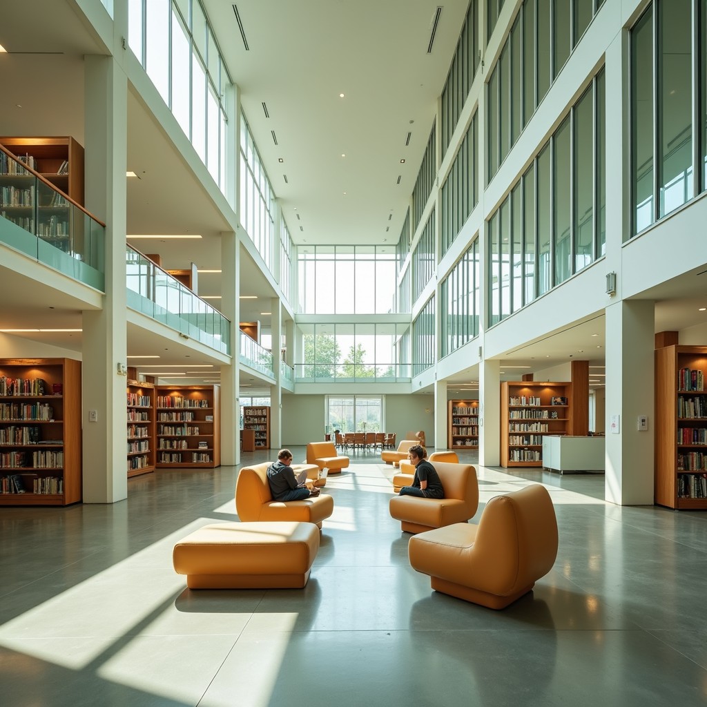 Sleek library showcasing the intersection of traditional academic resources and cutting-edge technology for systematic reviews